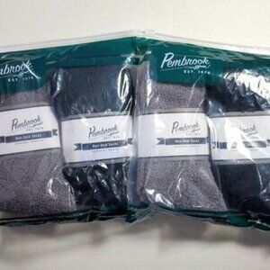Pembrook Non Skid Slip Socks Blue & Gray 2 Pack NEW